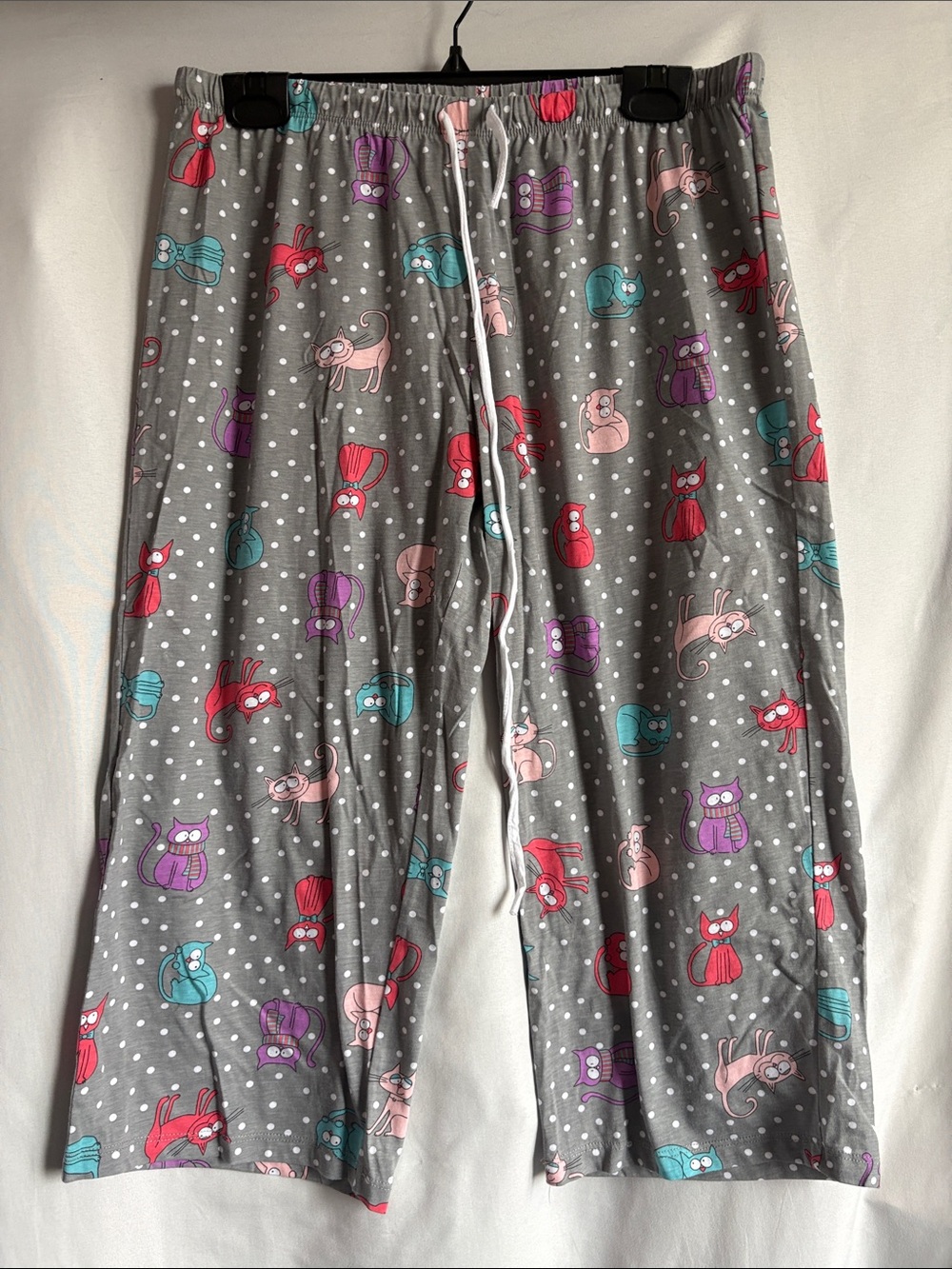 Women's Grey Cat-Print Lounge Pajama Pants - Multi Color